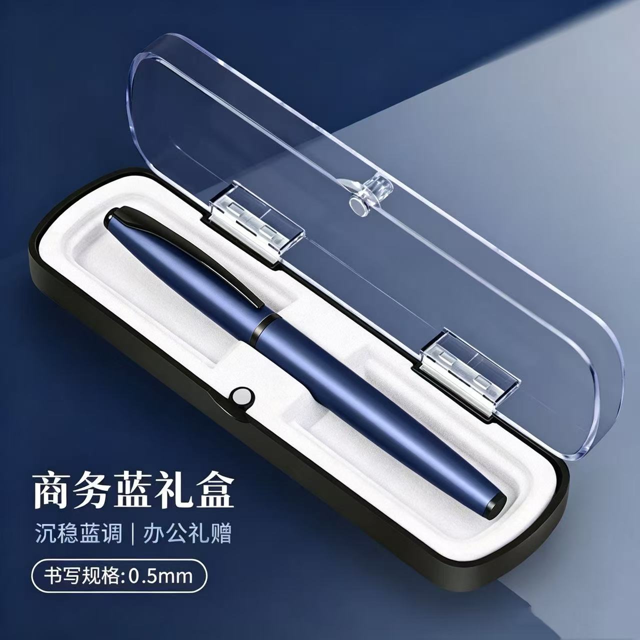 Matte black metal ballpoint pen, a popular choice in Europe and America, featuring a business-style design, customizable logo printing, and a high-end retractable cap