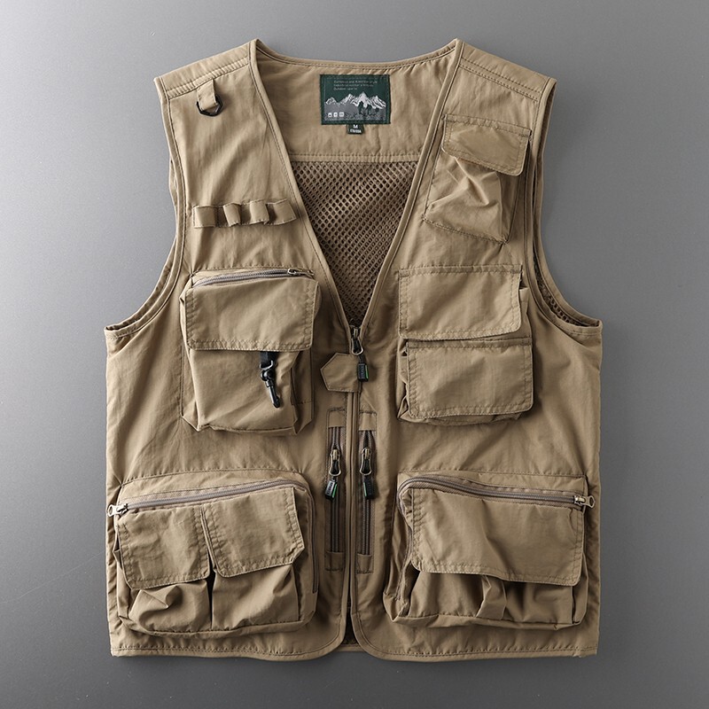 Budget-Friendly Fishing Vest for Men, Outdoor Hiking Functional Multi-Pocket Tactical Vest for Photography