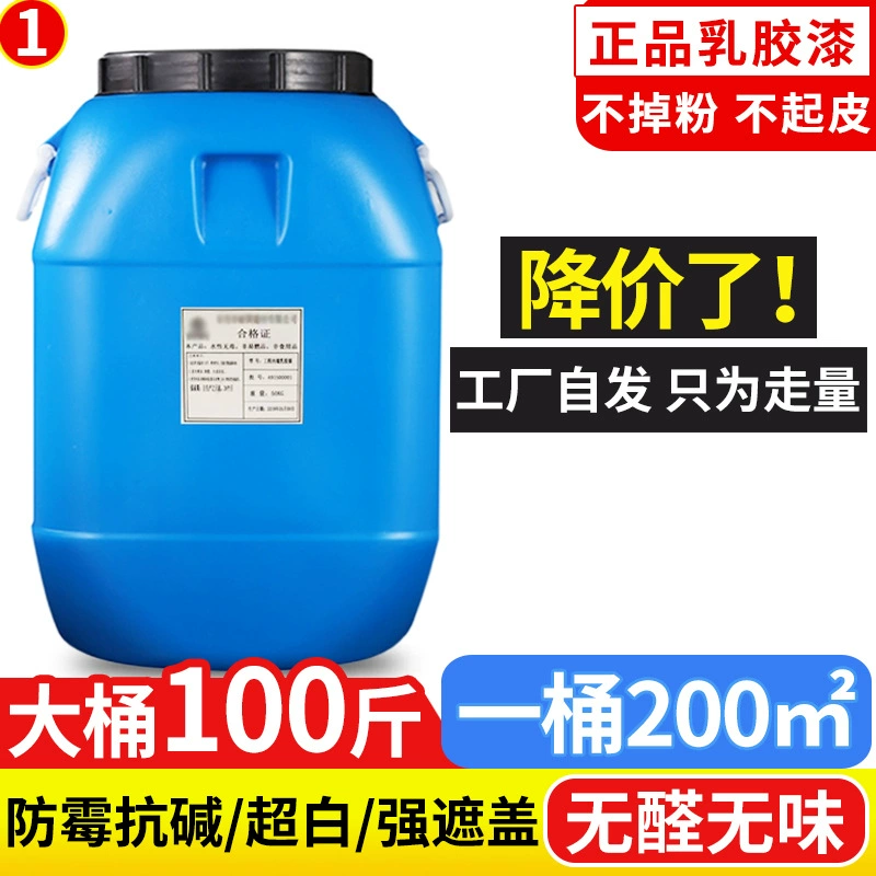 Латексная краска для внутреннего домашнего использования, самовыравнивающаяся белая краска для ремонта стен, внутренняя краска для стен на водной основе, большая бочка, 50kg цвета.