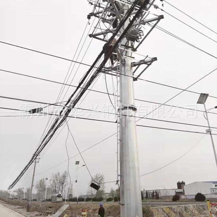 耐张线路钢管杆 Q355电力钢杆 热浸锌输电钢杆 高压钢管塔 批发