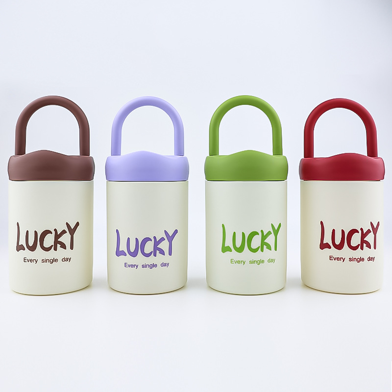 Taza de agua de vidrio portátil portátil Taza de regalo de soporte de teléfono móvil ins simple Taza de grasa Taza de regalo de mano de gran capacidad