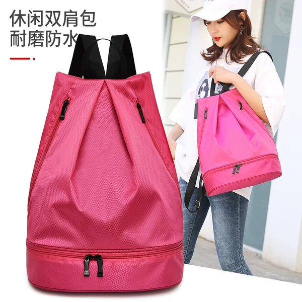 Dry and Wet Separate Double Pull Swimming Bag Men's and Women's Backpack Swimsuit Storage Bag Portable Dual-Use Waterproof Backpack