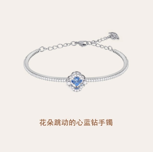Shijia 高品質スワロフスキー要素クリスタルレディースブレスレットクラシックビートハートシュガーキューブブレスレット|undefined