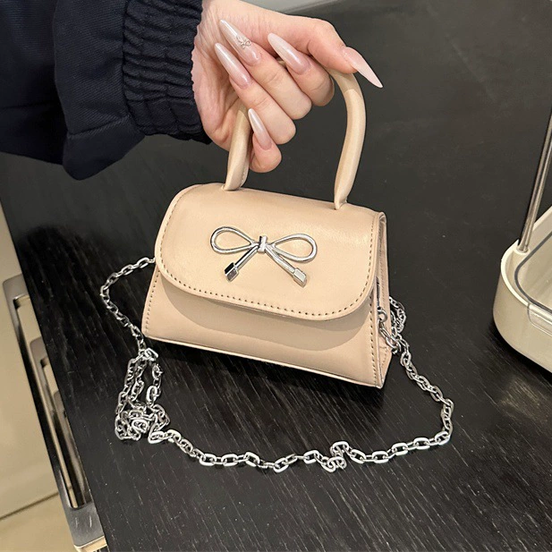 Fuchsia universal handheld shoulder bag with bow, summer one-shoulder bag