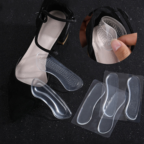 Heel sticker, anti-friction invisible heel pad, sandals silicone heel sticker, half size sticker, transparent high heels friction pad