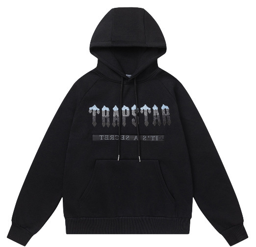 Trapstarタオル刺繍とベルベットの帽子付きガードルのジッパー付きズボンのカジュアルセット|undefined