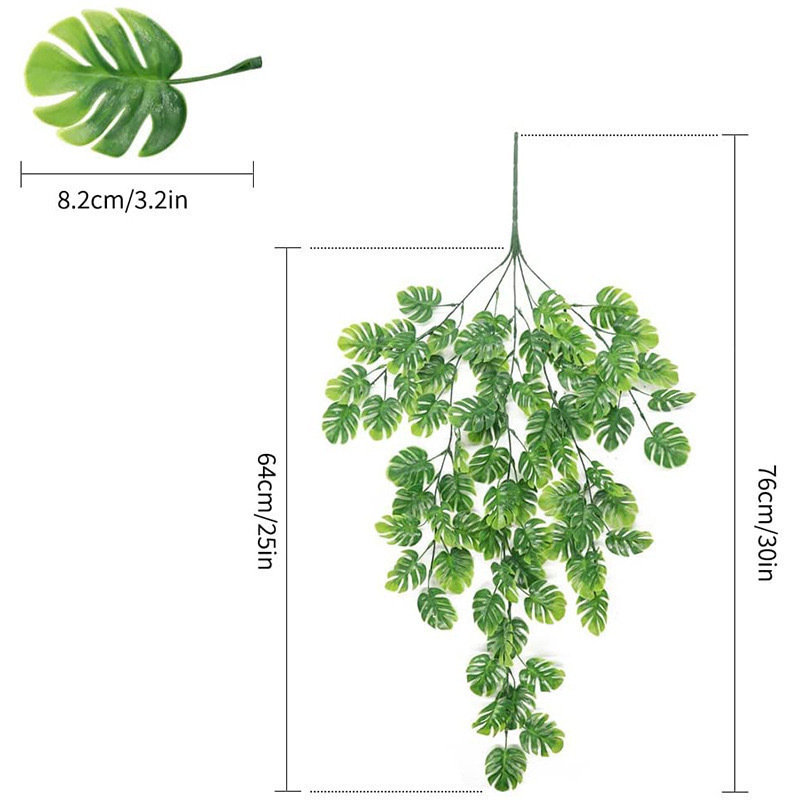 クロスボーダーシミュレーショングリーン植物 69 メッシュ亀の葉籐壁掛け造花植物つるハンギングバスケット壁掛け装飾|undefined