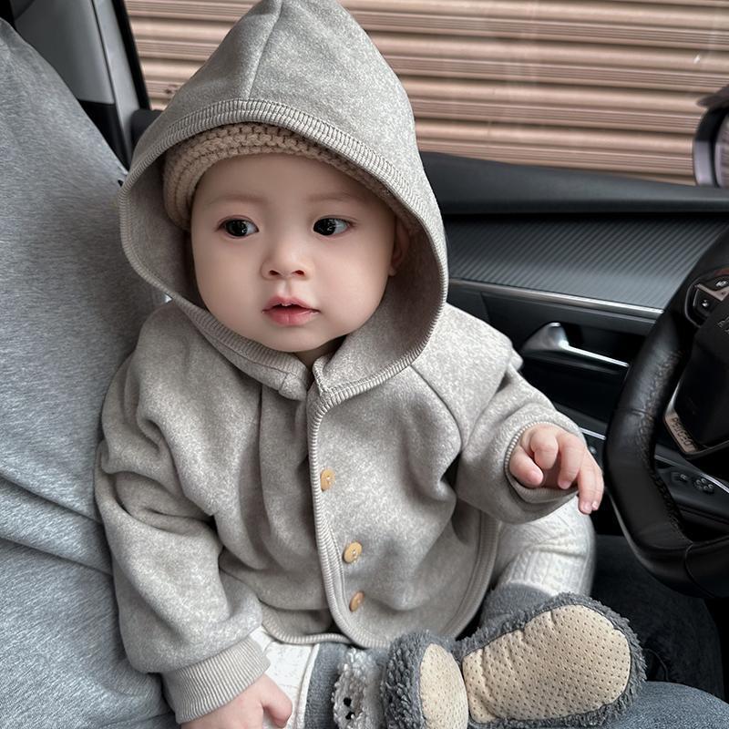 婴儿外套秋季宝宝早秋衣服超洋气休闲婴幼儿毛绒外出开衫外套秋款|undefined