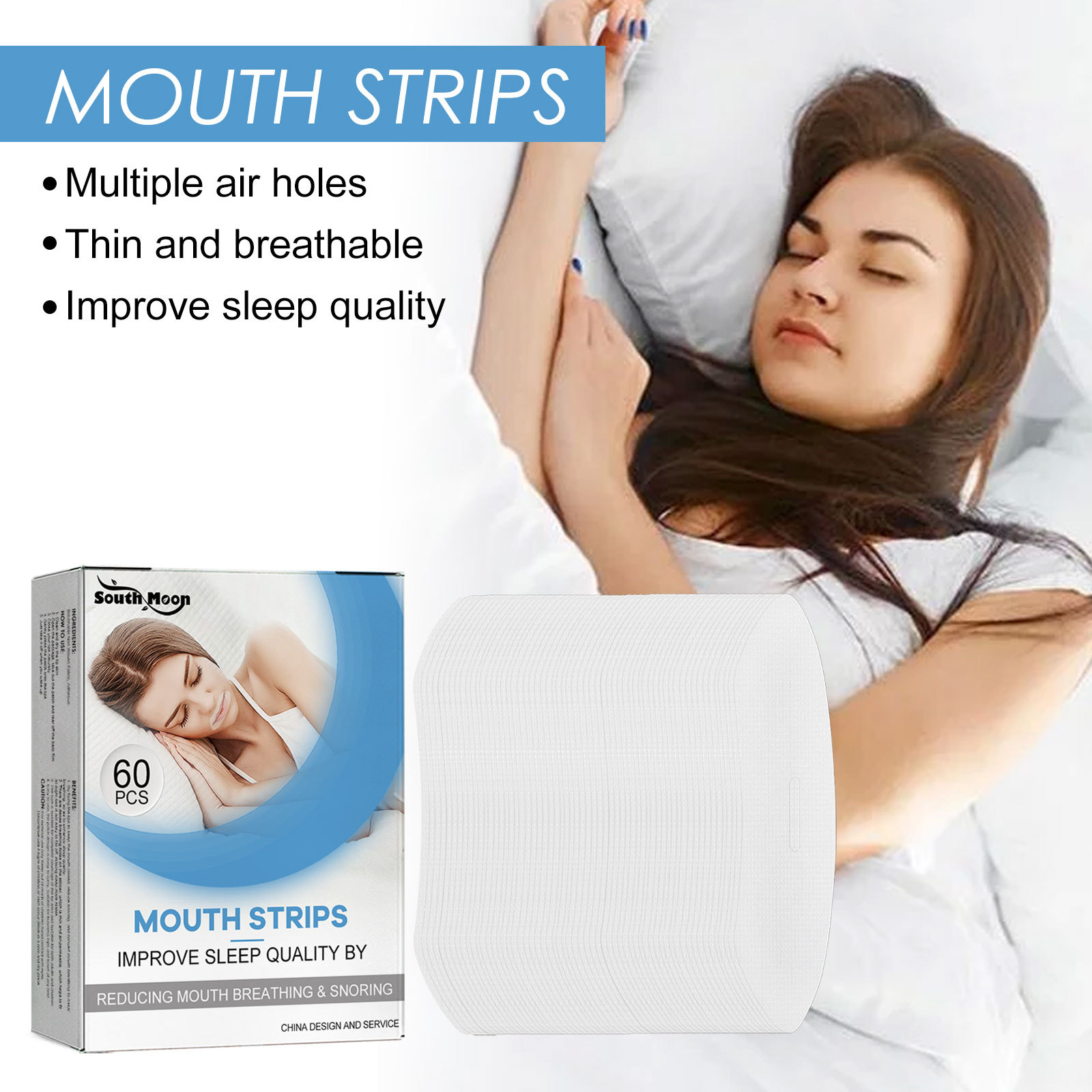 South Moon Anti-Snoring Sleep Patch Open mouth breathing and closed mouth anti-snoring anti-snoring sleep patch_voghion.com