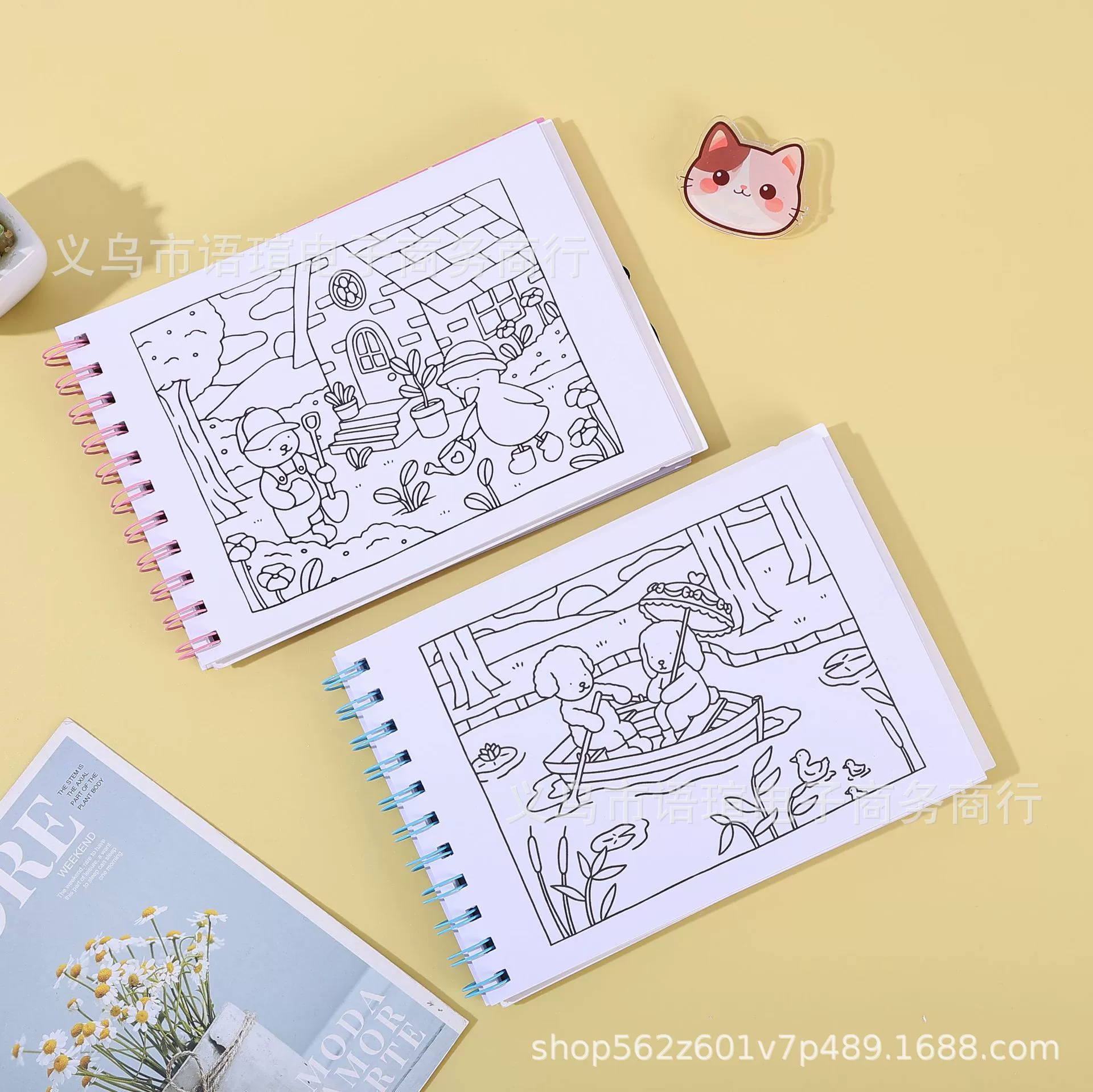 Раскраска-рисовальня Bobbie, граффити-книга, 50 страниц, A5, детская DIY мультяшная раскраска на пружине