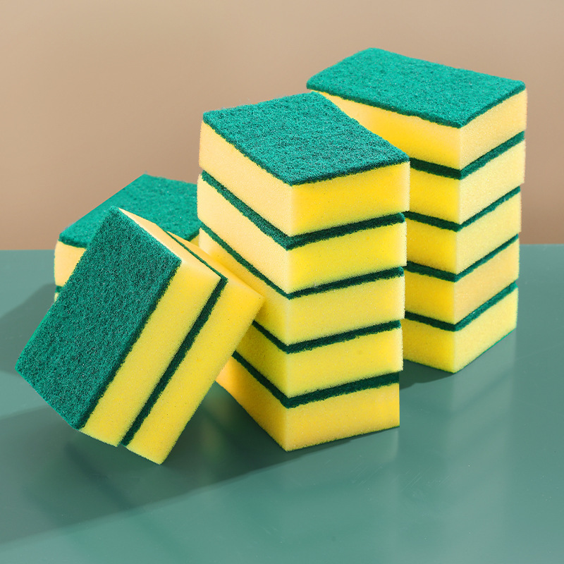 Washing dishes sponge kitchen double-sided cleaning brush sponge scouring pad brush bowl sponge household dishwashing cloth Washing dishes sponge kitchen double-sided cleaning brush sponge scouring pad brush bowl sponge household dishwashing cloth