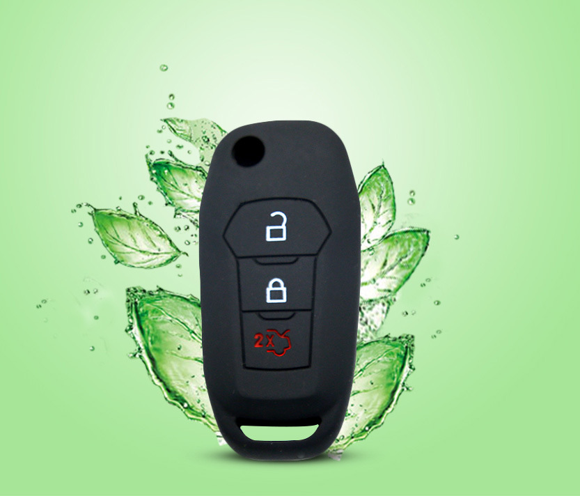 Silicone Key Cover for Ford Focus Mondeo 3-Button Folding Key