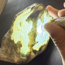 缅甸天然翡翠老坑莫西沙高冰种料玉石手镯玉镯戒面明料原石毛料免