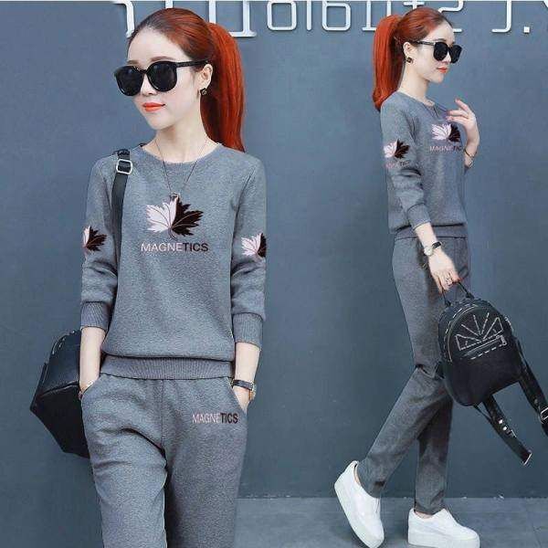 Sports Suit for Women 2025 Spring and Autum New Fashion Loose Korean Style Casual Wear Long-Sleeved Pants Two-Piece Set