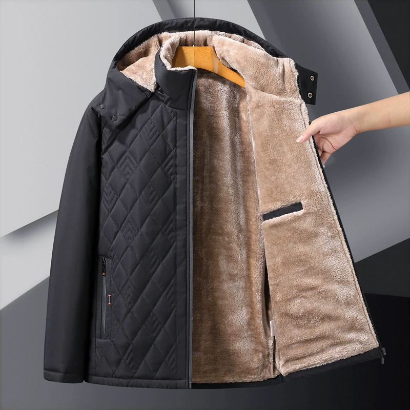 Winter universal removable keep warm jacket for leisure with hood