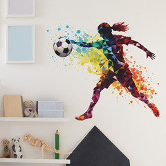 新款fun-h2創意足球運動員兒童房客廳牆面美化裝飾牆貼紙批發