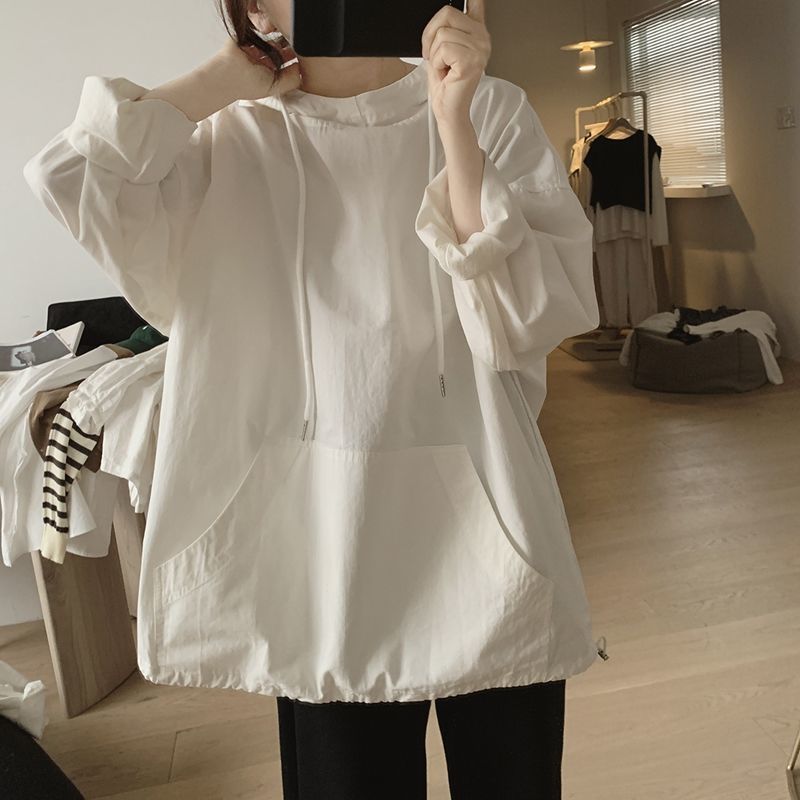 (2개) 통통녀 초대형 300KG 얇은 캐주얼 긴소매 스웨터 여성의 가을 느슨한 프랑스 후드 재킷 조수 2