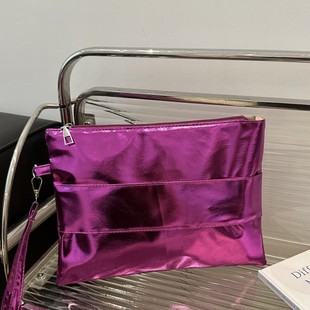 Bright Fashionable Hand Bag Women's 2024 New Autumn Popular Bright Simple Envelope Bag Fashionable Western Style commuter bag