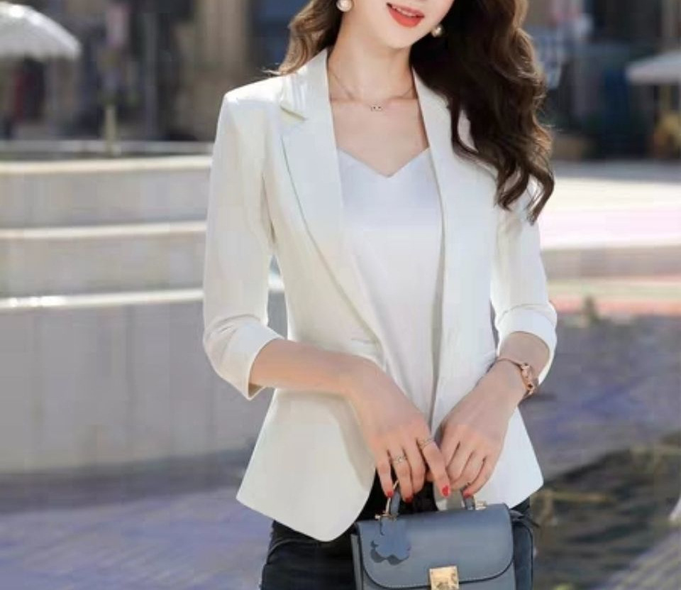 White thin summer professional spring classic suit jacket for…