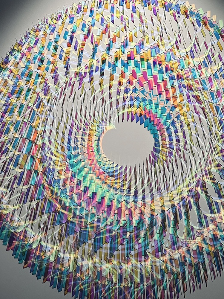 炫彩二项色亚克力板镭射二向色板3*3装饰画手工DIY方片七彩方块