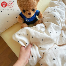 床上四件套a类母婴级裸睡双层纱全棉100纯棉高级感主卧室高端被套