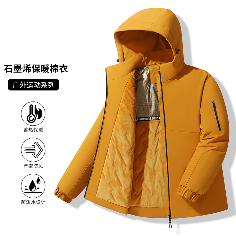 Hombres y mujeres en invierno nuevo engrosado invierno chaqueta de trabajo chaqueta de algodón caliente chaqueta casuales con capuz