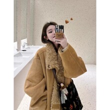 两面穿皮毛一体毛毛外套女冬季加厚宽松机车服上衣羊羔毛皮草外套