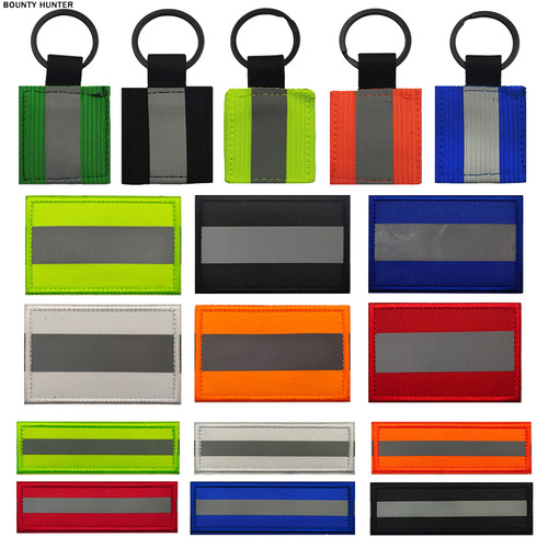 Outdoor tactical elastic webbing mini backpack hook FSB reflective strip ring keychain night identification pendant