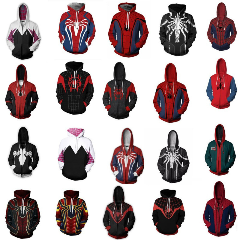 3D digital print cosplay anime zip-up hoodie, Spider-Man: Across the Spider-Verse 3D digital print cosplay anime zip-up hoodie, Spider-Man: Across the Spider-Verse