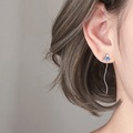 纯银三角富士山耳线简约创意个性耳环日韩国潮流百搭耳坠一件代发