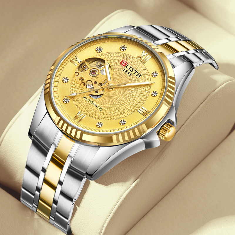 Cross-border business watches men's mechanical watches personalized men's watches fashion watches men's steel band watches wholesale manufacturers in stock