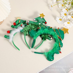 2025 新しいクリスマス雰囲気パーティーヘッドバンドかわいい子供大人漫画クリスマスツリーヘッドバンド頭飾り