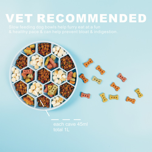 Silicone Dog Bowl Anti-Choking Slow Feeding Bowl for Small to Medium Dogs, Pet Feeder, Cat Bowl, Dog Food Bowl, Anti-Spill suction cup bowl