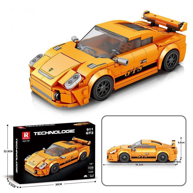 Chenghai おもちゃ卸売ビルディングブロックパトカー 8 グリッドレーシングスーパーカーモデル少年教育小粒子組み立てビルディングブロック|undefined