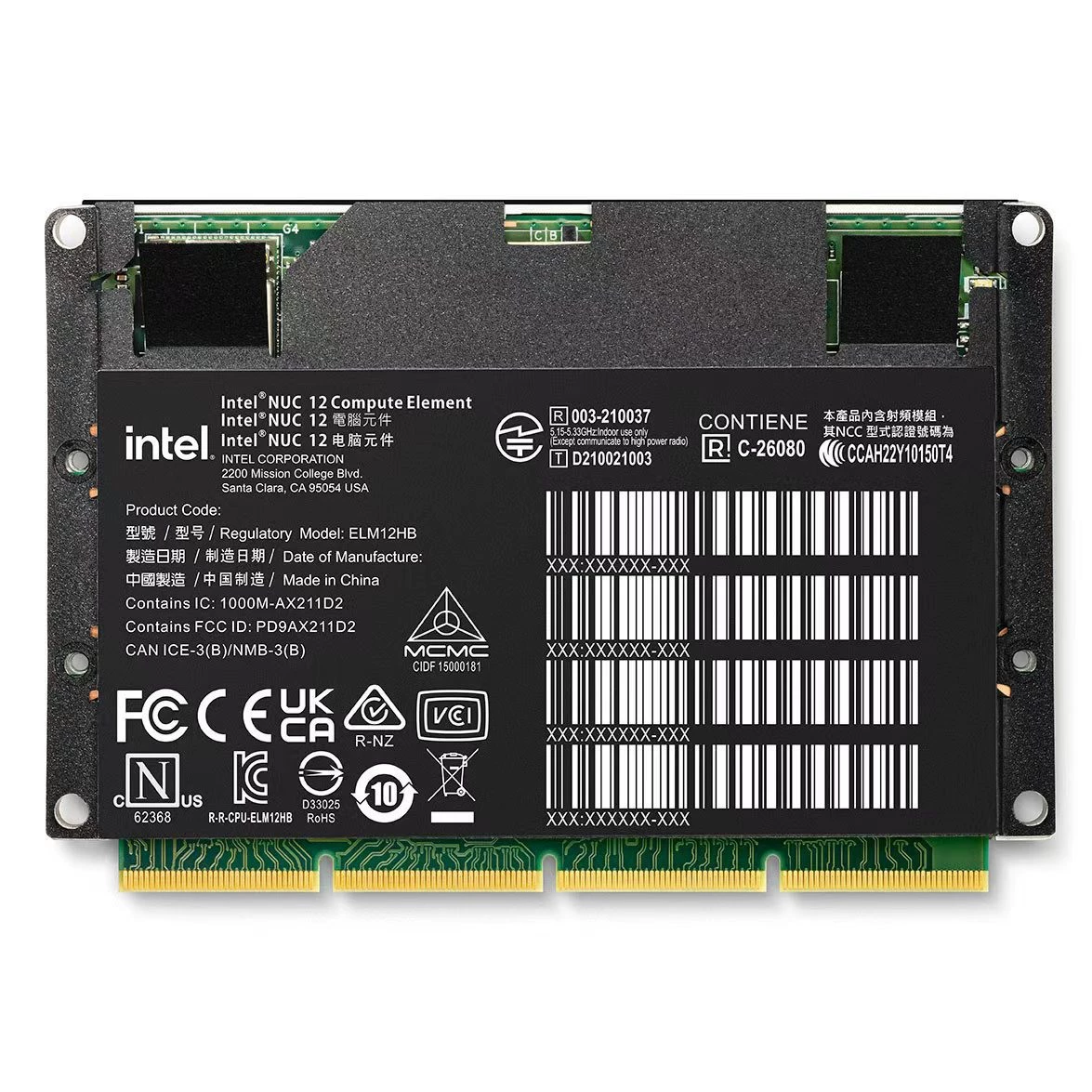 Безвентиляторный мини-корпус NUC ABA/ABB с модулем вычислений 11-го поколения, свободное расширение, два последовательных порта