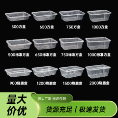 韓盛の使い捨ての弁当箱は外に出して箱の弁当箱の長方形の厚い蓋の透明なプラスチックの使い捨ての弁当箱を包装します。