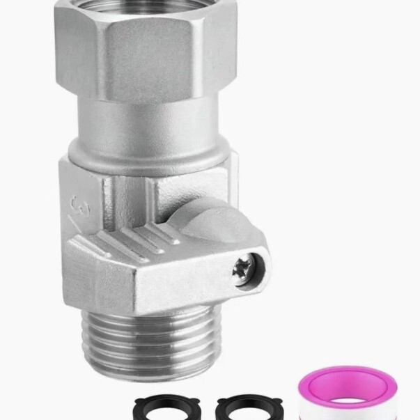 Cross-Border Stainless Steel Garden Hose Shut-Off Valve, 3/ 4inch Ght Threaded Water Pipe Shut-Off Valve with 360-Degree Rotation