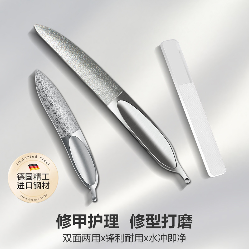 Double-sided exfoliating clay stainless steel for nails for manicure
