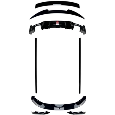 Applicable to 2014-2020 Bmw 4 Series F32 Front Lip Spoiler, Light Eyebrow, Grille, Side Skirts, Rear Lip, Rear Roof Wing Modification Parts (Big Surrounded) - f32-body-parts-piano-black-finish-2014-2020-with-lighted-rear-lip-spoiler-style-contact-customer-service
