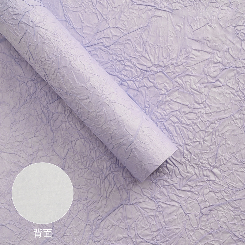 Papel para envolver ramos de flores, materiales para envolver regalos, papel hecho a mano con estampado de piedra estilo coreano con tinta de efecto flotante, papel crepé texturizado.