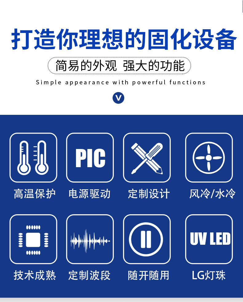 蓝盾喷塑丝印隧道炉烘干uv固化机加装紫外线uvled固化灯面光源厂