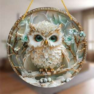 Owl acrylic sunshine catcher -8 inch Christmas decoration hanging ornament, suitable for home