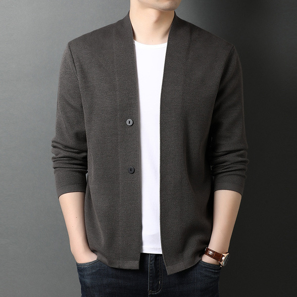solid color woolen cardigan
