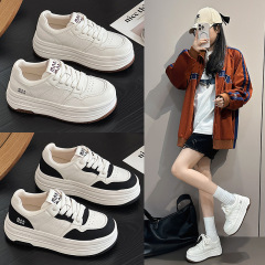 EVA厚底真皮小白鞋女2025秋冬新款百搭女鞋牛皮板鞋运动休闲鞋子