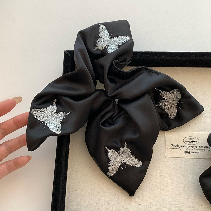 Original auténtico de alto nivel sensación nueva mariposa china bordada anillo de pelo anillo de pelo intestino anillo cuadrado tocado adornamiento para el pelo