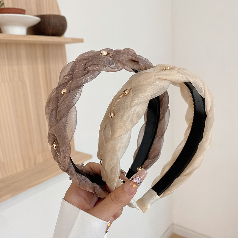 Sweet Heart Shape Twist Gauze Hair Band display picture 3