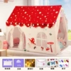 Long tent with clove mushrooms, cotton balls with butterfly, cloud