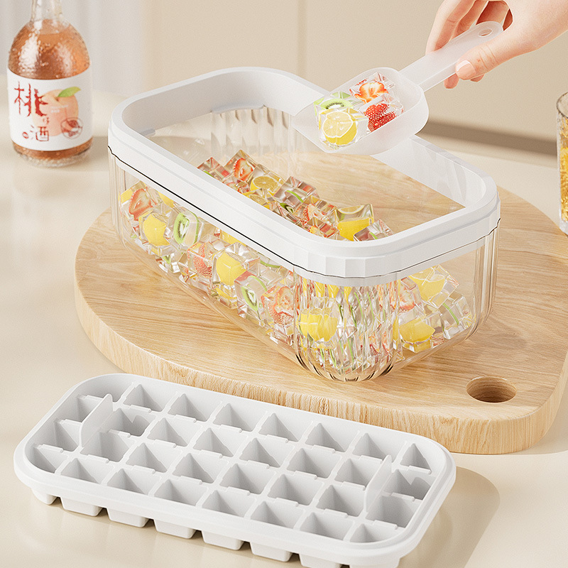 Presión de hielo casero 32 grados de hielo fácil de desmoldear caja de hielo molde de hielo de grado alimenticio caja de almacenamiento de hielo congelación rápida