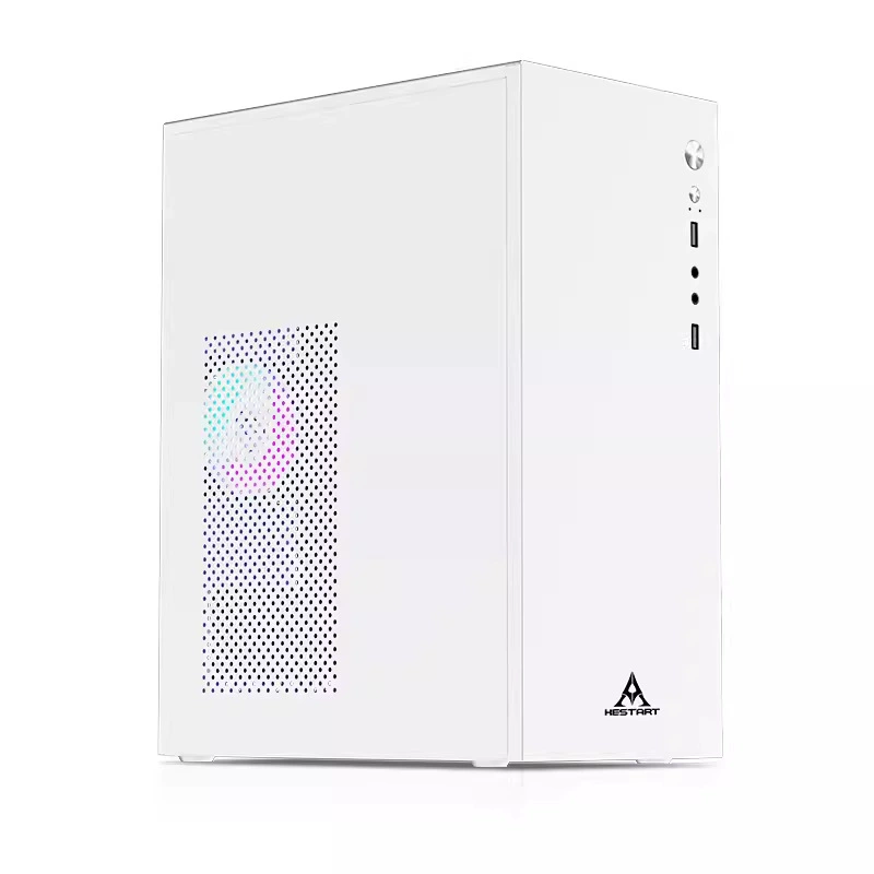 라이트 스트립 PC 케이스, 사이드 RGB 조명, mATX 및 mini-ITX 호환, 듀얼 USB 포트