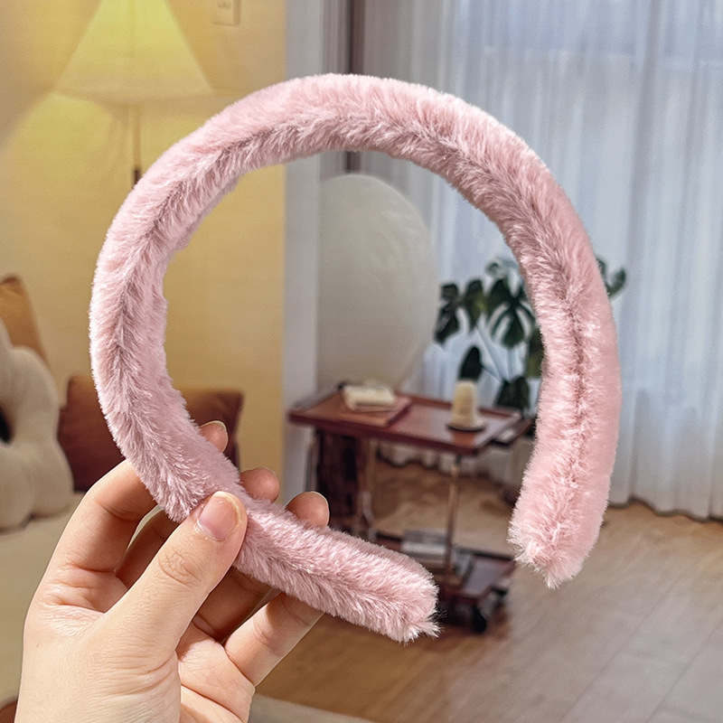 Bandera de cabello diy semiacabado de cabello mujer otoño invierno color caramelo tocado de peluche botón de mano peluche tocado de peluche